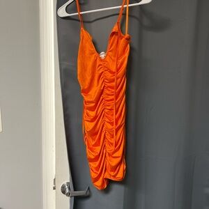 Super down orange dress